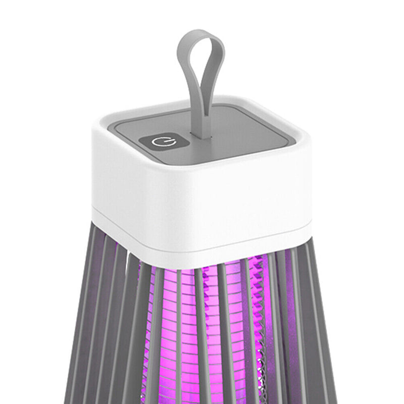 Electric Bug Insect Trap LED Lamp Mute Mosquito Killer (Rechargeable Grey) Newly