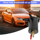 3-Port Baffled Oil Catch Can Tank 2 Inlets 1 Outlet with Drain Valve Black