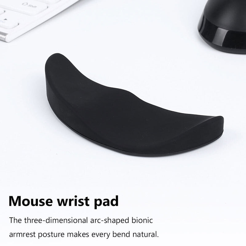Mouse Pad Soft Silicone Wrist Rest Mouse Mat for Gaming Office PC (Black) Newly