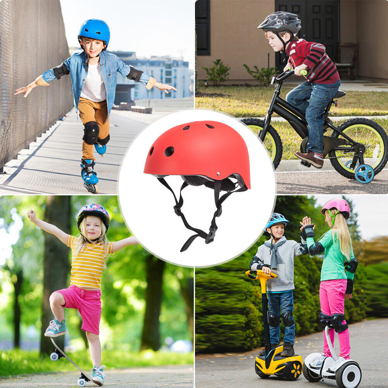 Children Skateboard Plum Helmets Bike Skating Protective Helmet (Red M) Newly