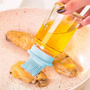 Portable Oil Bottle with Brush Barbecue Baking BBQ Liquid Gadgets (Blue)