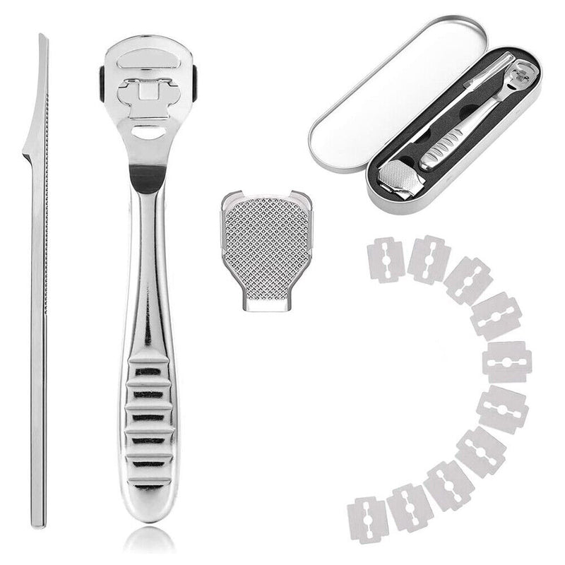 Foot Scraper File Hard Skin Remover Foot Callus Shaver Pedicure with 10 Blades