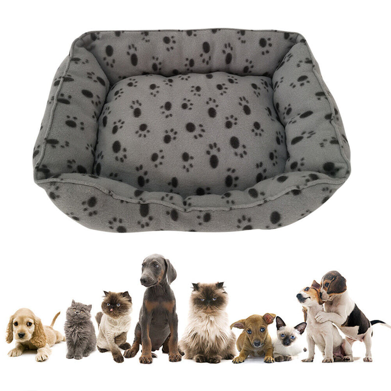 Plush Cat Bed Mat Machine Washable Square Dog Bed Cushion Anti Brief Pet Supplies