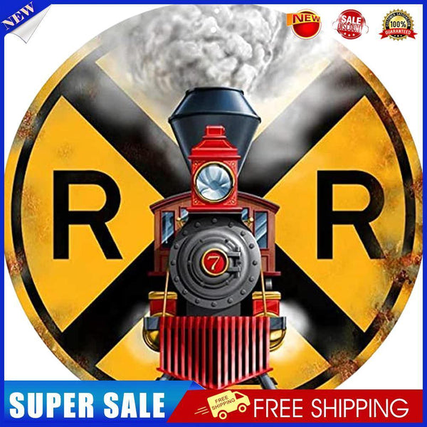 Round Metal Tin Sign Retro Train Plaque for Bar Pub Club Cafe Garage (4)