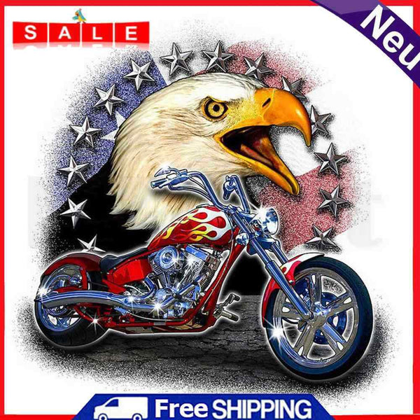 5D DIY Diamond Painting Motorcycle Eagle Embroidery Full Drill Cross Stitch Kits