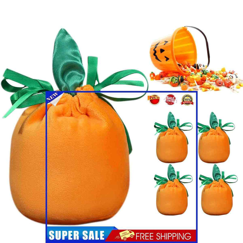 #A 5pcs Gift Packing Bags Drawstring Halloween Gift Pouch Festive Party Decorati