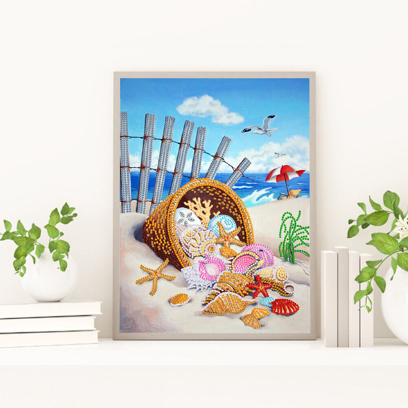 Diamond Drawing Seashell Special-shaped Partial Drill 5D DIY Wall Decor Gift