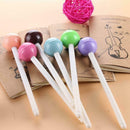 Cute Novelty Candy Color Lollipops Gel Black Ink Pen Supplies Office School T0J8