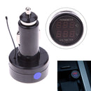 DF-01-TV 2IN1 Car Battery Monitor Voltmeter Thermometer Blue Digit Display Newly