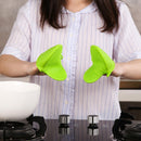 2pcs Silicone Anti-Slip Oven Gloves Heat Resistant Cooking Glove (Green)
