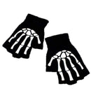 1 Pair Skeleton Cycling Gloves Outdoor Sports Bicycle Finger Gloves M3T2 C4G0