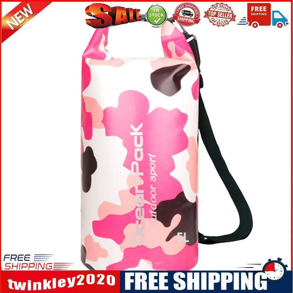 Waterproof Dry Bag Sack Swimming Kayak Canoe Boating Storage Pack (Pink 5L)