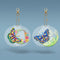 2pcs 5D Diamond Painting Keyring DIY Round Keychain Bag Pendant (YSK205)