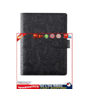 A6 Budget Binder Kit 6-Ring / PU Leather Money Organizer for Cash (Black) Newly