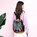 Fashion Print Multifunction Backpack Female Travel Anti-Theft Girls School Bags