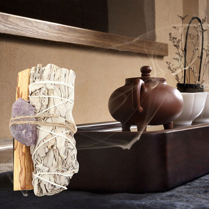 White Sage Incense Bundles Sacred Wood Aroma Indoor Home Purification (D) Newly