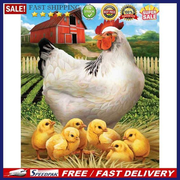 5D Diamond Painting Full Round Mosaic Chicken Picture Home Decor  2PCS