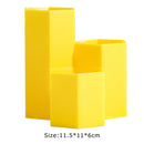 3 Lattices Makeup Brush Storage Box Cosmetics Pen Holder Organizer (Yellow)