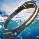 COB Headlights Adjustable Headband & Remote Lighting Rechargeable USB Lights