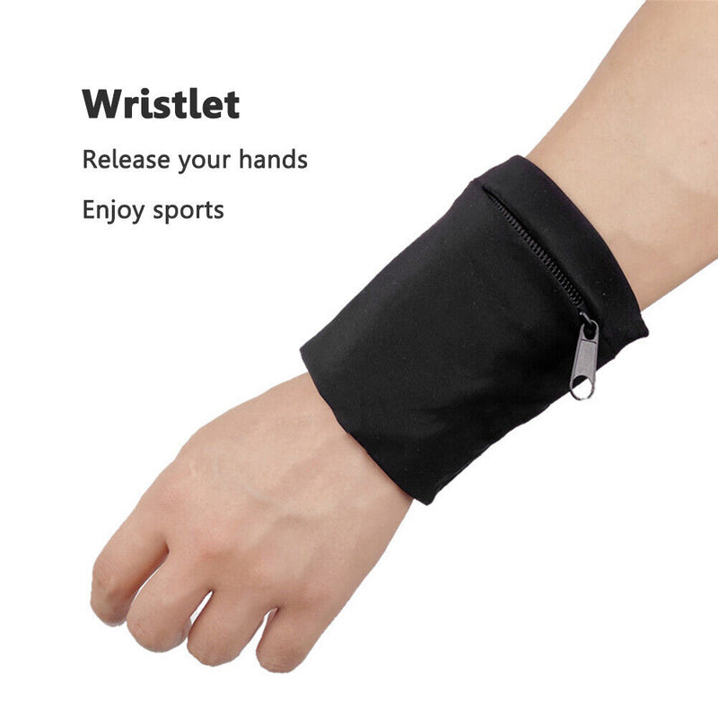Zipper Running Arm Bags Cycling Pocket Fitness Gym Wrist Wrap Strap Band Wa