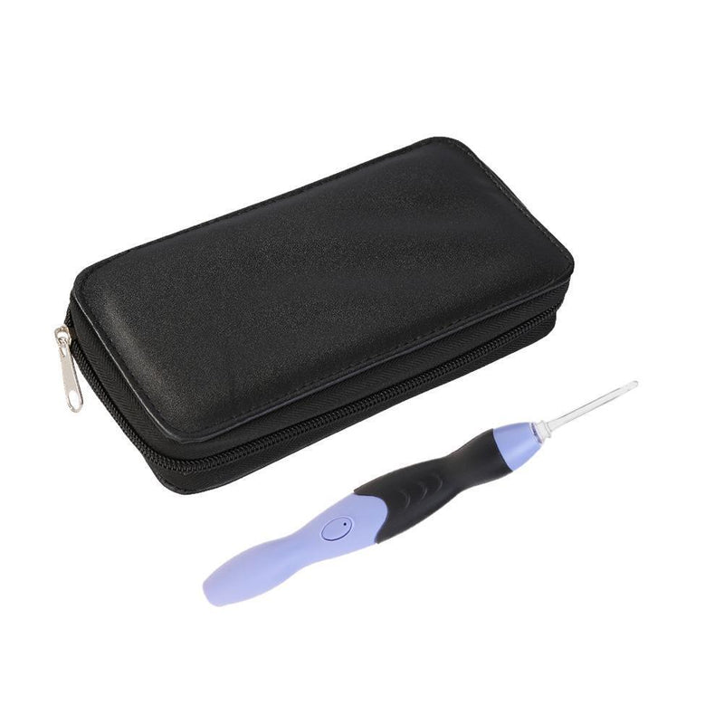 9 in 1 USB Light Up Crochet Hooks Knitting Needles LED Sewing Kit (Black) Newly