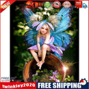 Diamond Painting Blue Wing Fairy DIY Full Round Drill Wall Picture 30x40cm