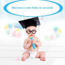 6pcs Nerd Black Glasses Kids Round Fancy Dress Costume Retro Funny Wizard, G9C0