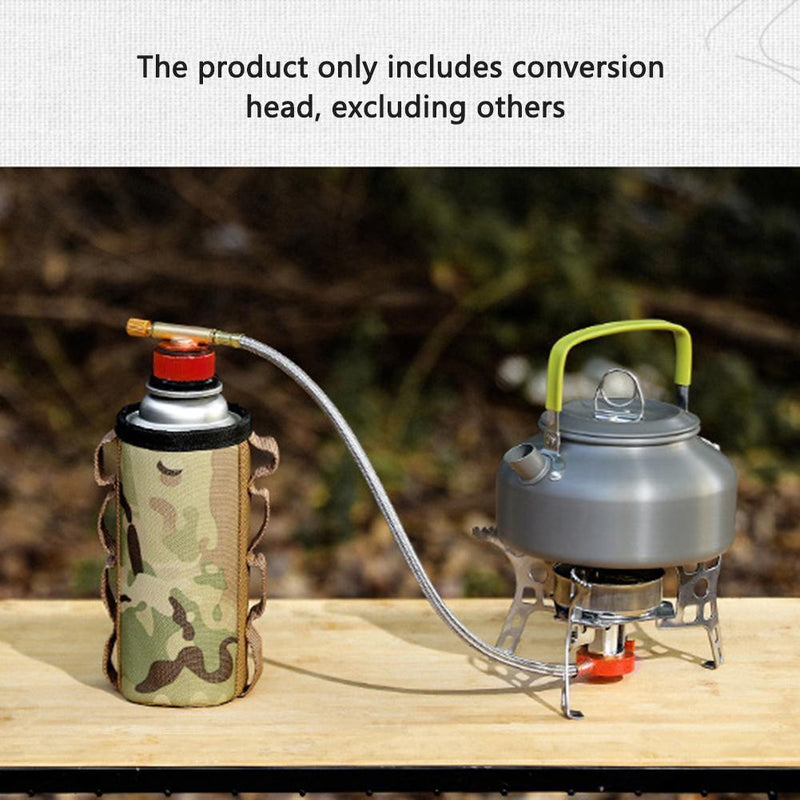 Outdoor Camping Hiking Stoves Adapter Split Gas Furnace Converter (Red)