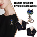 Fashion Kitten Cat Crystal Brooch Pin Women Costume Wedding Party Jewelry Gift~