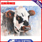 DIY Digital Oil Paint By Number Dairy Cow Drawing Art