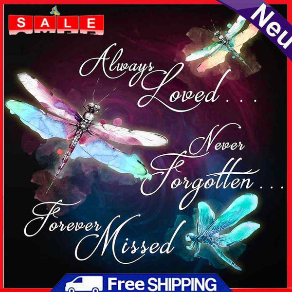 Dragonfly Full Round Drill Mosaic DIY Wall Art Picture of Rhinestone Decoration
