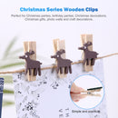 Christmas Wooden Clips Mini Craft Clothespins Party Favors Decor Pack of 50