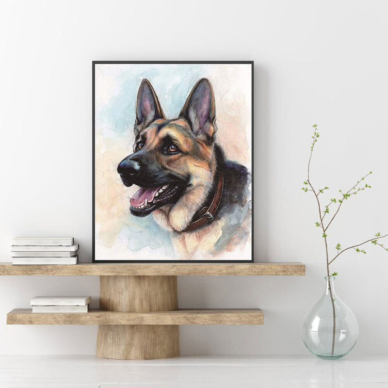 Dog Oil Paint By Numbers Kits DIY Handpainted on Canvas Wall Art Pictures