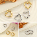 Fashion Small Jewelry Gift Hoop Earrings S925 Studs Heart Shaped Hypoallergenic