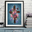 Painting By Numbers Kit DIY Cross Flowers Hand Painted Artwork Wall Picture