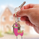 5pcs Diamond Painting Acrylic Keychain DIY Crystal Drill Key Ring Car Charms