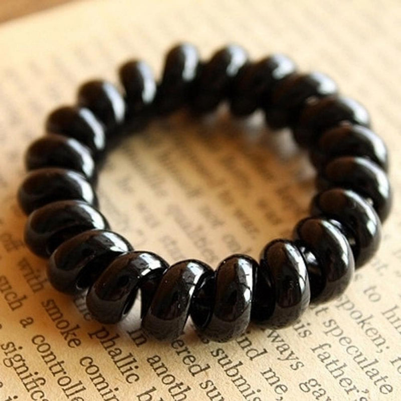 Women Elastic Girls Rubber Hair Rope Extendable Telephone Wire Hair Ties
