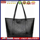 Simple Crocodile Leather Women Shoulder Bag Large Capacity Totes Travel Handbag