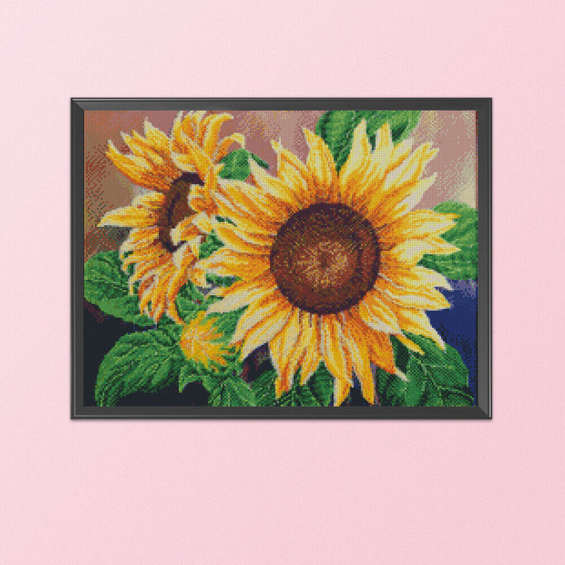 Full Cross Stitch 11CT Sunflower Stamped Embroidery DIY Needlework Kits (2)