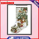 Subcross Stitch 14CT Cotton Thread DIY Counted Winter Jungle Socks Kits