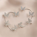 Elegant Fashion Women Diamond Butterfly Ear Clips Wedding Party Jewelry Gifts