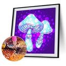 #A 5D DIY Full Round Drill Diamond Mosaic Color Mushroom Kit Rhinestone Drawing