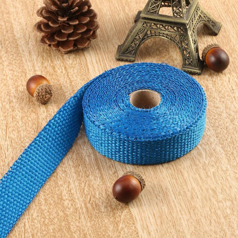 5m Thermal Exhaust Pipe Wrap Heat Resistant Cloth for Car Motorcycle (Blue)