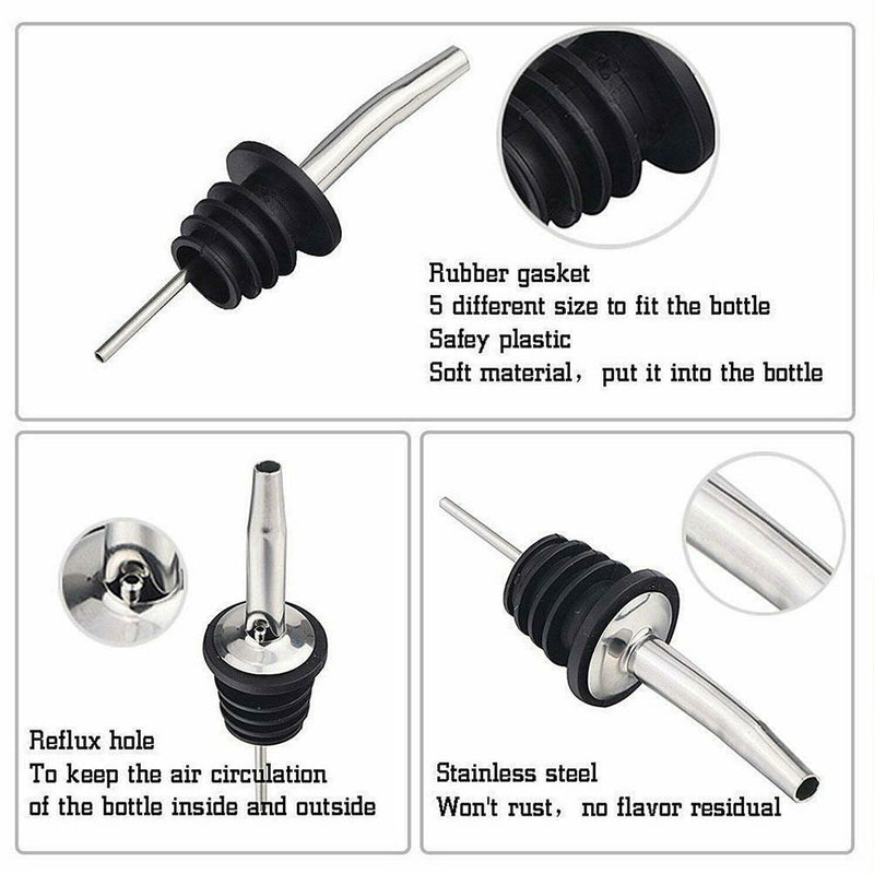 Steel Tapered Liquor Pourer Wine oil Bottle Stopper pour Spout T0G7