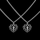 Gothic Religion Jewellery Clavicle Chain Hollow Heart Pendant Cross Necklace