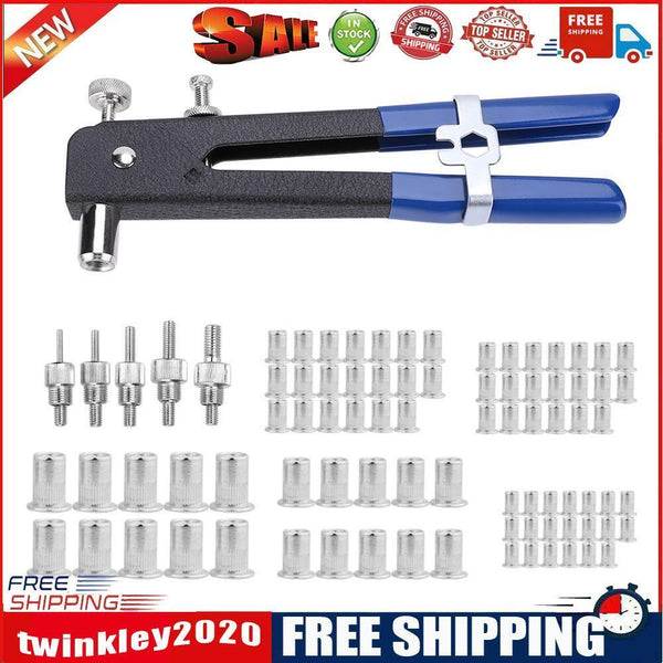 86pcs Hand Riveter Nut Rivet Gun Kit M3-M8 Manual Threaded Nut Rivet Tool