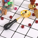 Copper fire color seal paint spoon wood handle burning melting stamp metalw