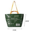 Women Nylon Woven Top-handle Bag Lady Large Capacity Handbag (Green L)