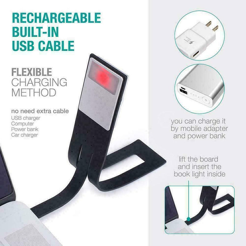 Portable LED Reading Book Light Detachable Flexible For Kindle USB F2N5 B3L9
