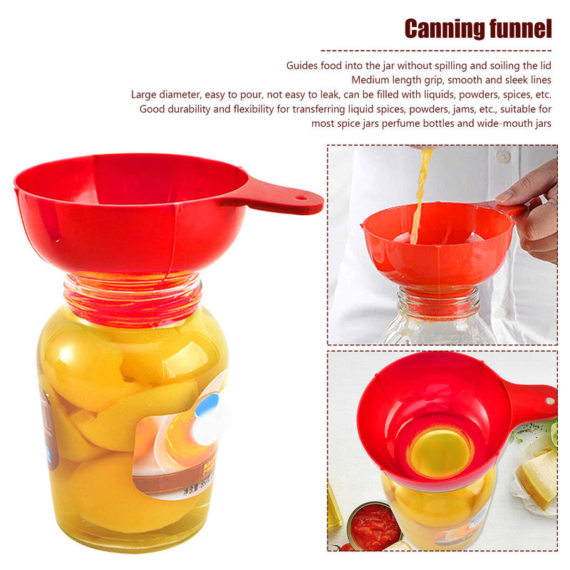 Canning Kit, Canning Jar Lifter with Grip, Anti-Scald Clip Suit, 6pcs (Red)